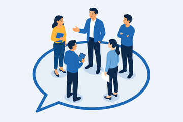 Fototapeta premium Team Communication Discussion Collaboration Business Concept