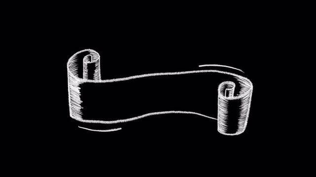 Retro ribbon doodle style chalk