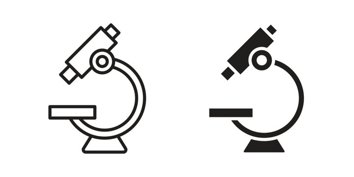 Microscope icon vector illustration. Editable black icons. EPS 10