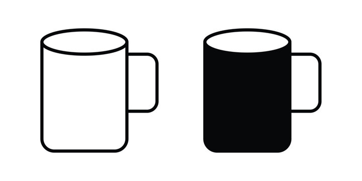 Mug icon vector illustration. Editable black icons. EPS 10