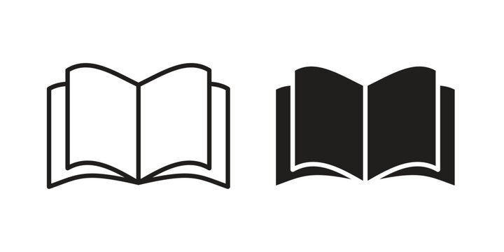 open book icon vector illustration. Editable black icons. EPS 10