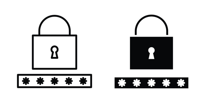 Password icon vector illustration. Editable black icons. EPS 10