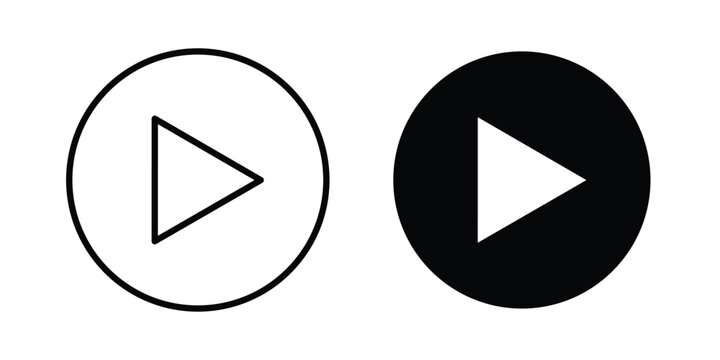 Play button icon vector illustration. Editable black icons. EPS 10