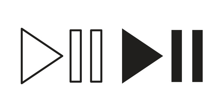 Play pause icon vector illustration. Editable black icons. EPS 10