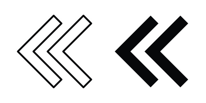 Previous arrow icon vector illustration. Editable black icons. EPS 10