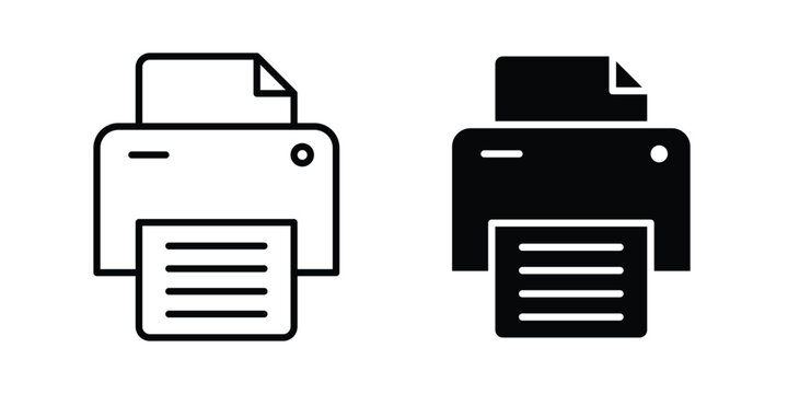 Print button icon vector illustration. Editable black icons. EPS 10