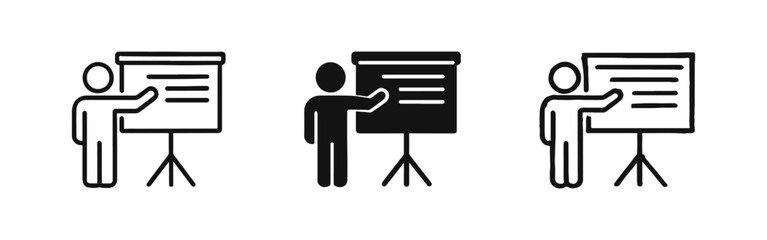 Fototapeta premium Business Presentation and Education Workshop Icon Set - Teaching and Coaching Icons