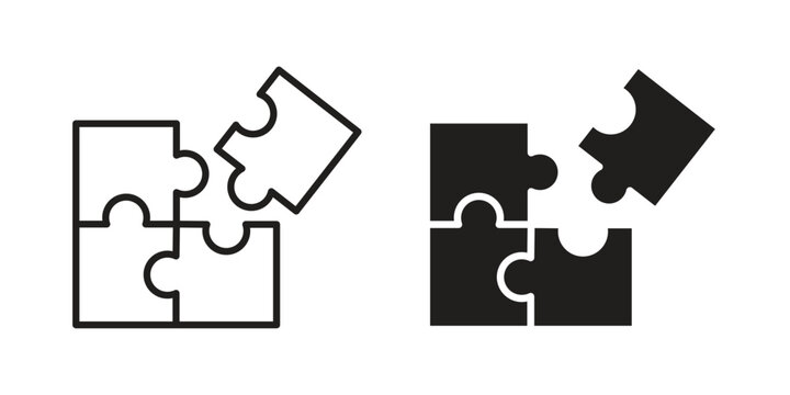 Puzzle piece icon vector illustration. Editable black icons. EPS 10