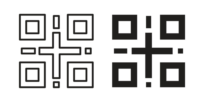 QR code icon vector illustration. Editable black icons. EPS 10