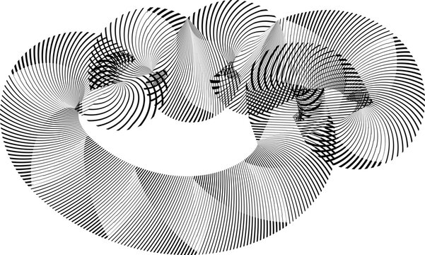 Multi-curve fluid contour with bending silhouette, looping perimeter and morphing organic structure