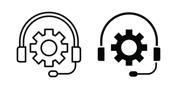 Technical support icon vector illustration. Editable black icons. EPS 10