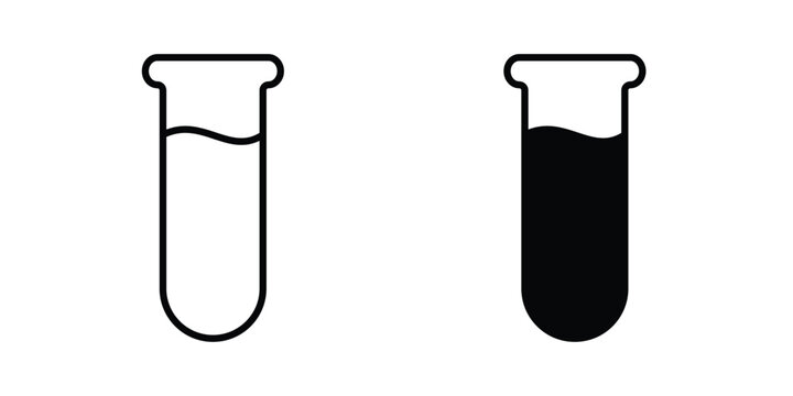 Test tube icon vector illustration. Editable black icons. EPS 10