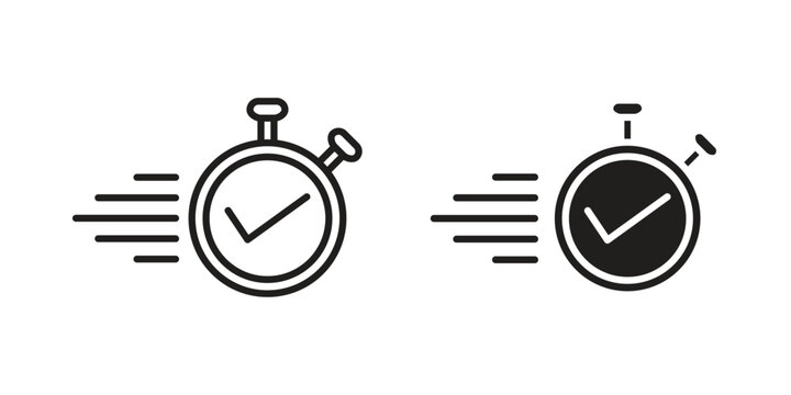 Time fast icon vector illustration. Editable black icons. EPS 10