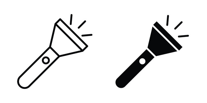 Torch light icon vector illustration. Editable black icons. EPS 10