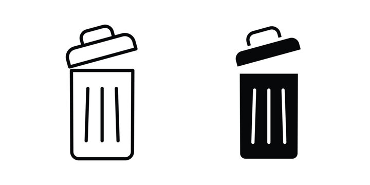 Trash Bin icon vector illustration. Editable black icons. EPS 10