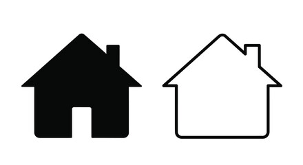 Fototapeta premium House shape silhouettes on white background silhouette