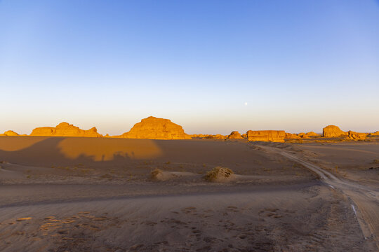 Sunset at Yadan Landforms in the Gobi Desert, Gansu, China