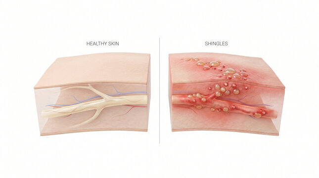 Shingles Herpes Zoster Virus Skin Nerve Inflammation