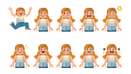 Emotional Spectrum: A collection of expressive illustrations showcases a diverse range of human feelings and reactions, each captured with striking clarity and detail. © mahmuda428