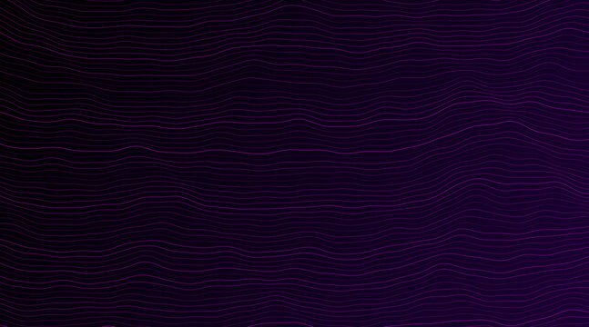 Abstract Topographic Map Background with Neon Purple Cyber Map Colors