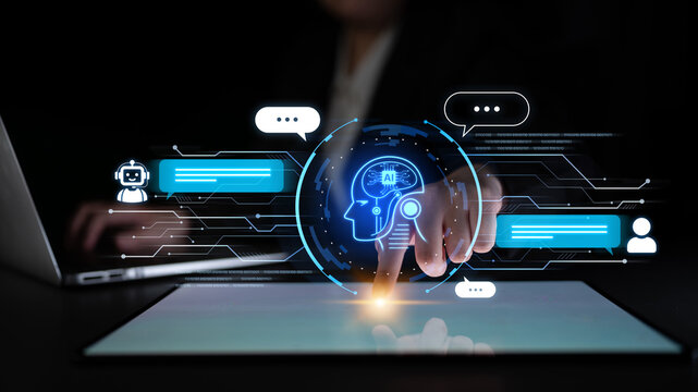 Futuristic AI assistant with autonomous agent capabilities, AI natural language understanding, and seamless business workflow AI integration. AI for modern productivity and tech solutions. Corpus