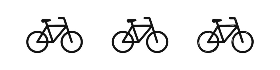 Fototapeta premium Bicycle Transportation and Fitness Cycling Icon Set