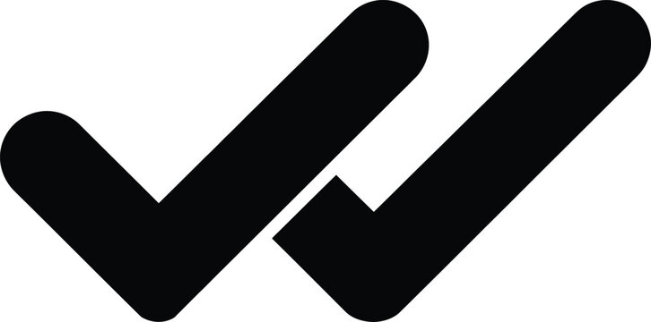 Double check mark icon symbol for successful task completion Vector