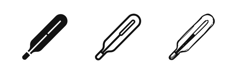 Obraz premium Medical Fever Thermometer Health Icons Set