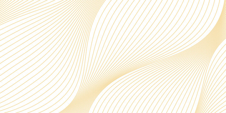 Abstract Golden Wave Pattern of Thin Curved Lines. Eps10