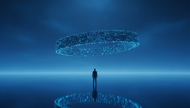 Silhouette jet airplane and man in swimming pool under night sky with clouds, water and city lights illustration