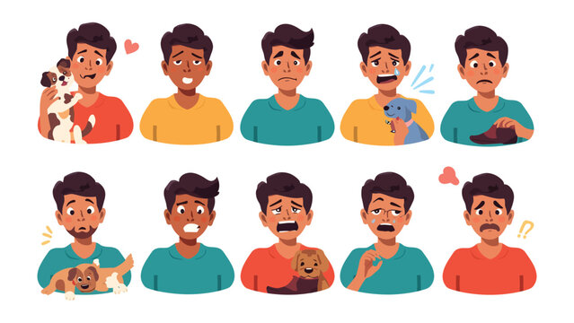 Emotional Spectrum: A collection of expressions, each telling a story of diverse feelings, illustrating the depth and breadth of human emotions. 
