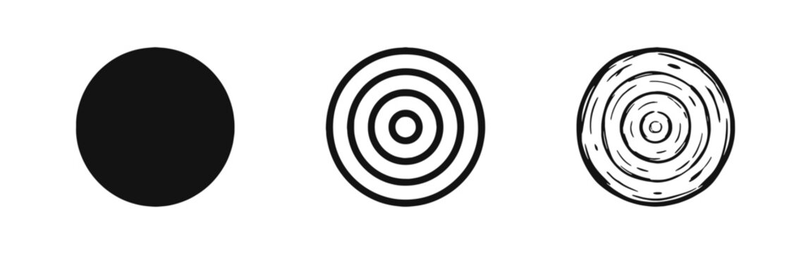 Tree Rings and Wood Grain Texture Icon Set