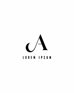 A large letter A with Lorem Ipsum text on a white background