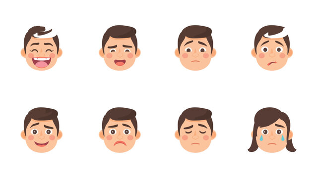 Emotional Spectrum: Exploring a range of expressions, from joy to sorrow, captured through distinct facial features and conveyed feelings. 