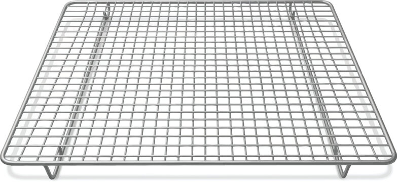 Stainless steel cooling rack allows baked goods to rest properly on.