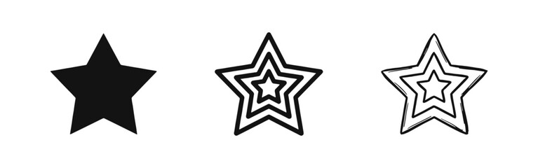 Fototapeta premium Star Rating Icon Set - Favorite, Quality, and Success Symbols