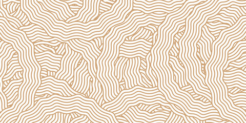 Obraz premium Abstract decorative brown line pattern with modern curved wave design