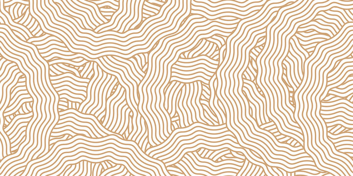 Abstract decorative brown line pattern with modern curved wave design