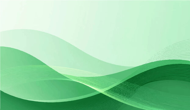 A dynamic, flowing abstract graphic showcasing a captivating arrangement of layered green wave elements, evoking a sense of tranquility and movement.