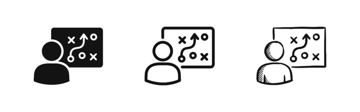 Business Strategy and Tactical Planning Icon Set