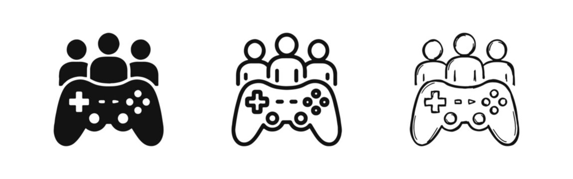Multiplayer Gaming and Esports Community Icon Set for Web and Apps