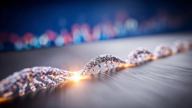 DNA Helix Unveiled: A microscopic view of a vibrant DNA double helix, glowing with internal energy, symbolizes the intricate beauty and fundamental nature of life itself.