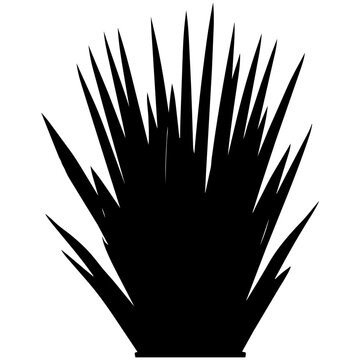 Black stylized feather duster with long bristles isolated on transparent background, Vector