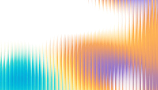 Futuristic glowing fractal glass with vertical ribbed lines illuminated by flowing curve of light. Bold dynamic design for visual projects