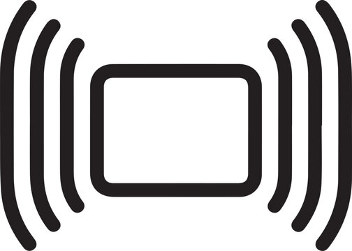 Premium High-Resolution RFID Reader Vector Icon with Antenna Array Array for Smart Inventory Management, Supply Chain Logistics, Access Control Systems, IoT Security, Retail Asset Tracking