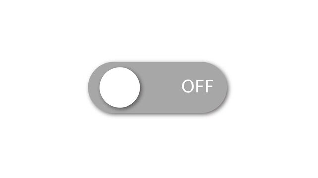 Animated green toggle switch icon in the on position on a white background for digital interfaces website settings and mobile app activation.
