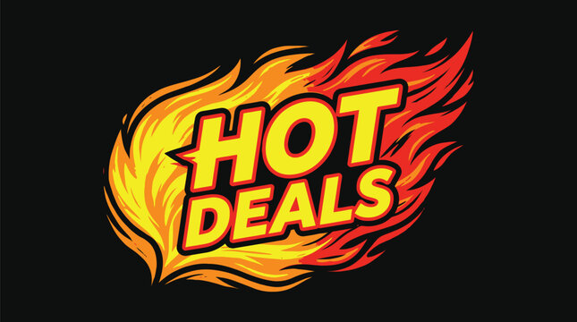 Fiery hot deals advertisement a bold promotion with intense visual appeal
