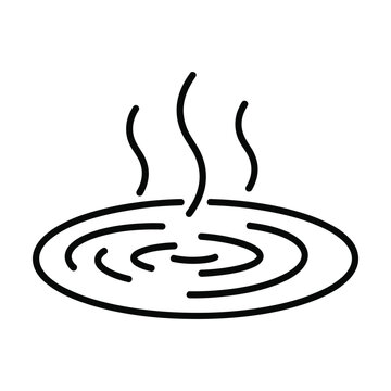 Hot spring or spa water icon line art illustration representing relaxation and wellness concepts