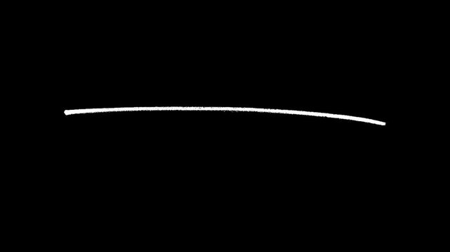 Animated white hand drawn sketchy line on black background for minimalist doodle art projects whiteboard animations and creative video underlines or artistic transitions.
