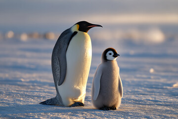 Obraz premium chick emperor penguin, AI generated
